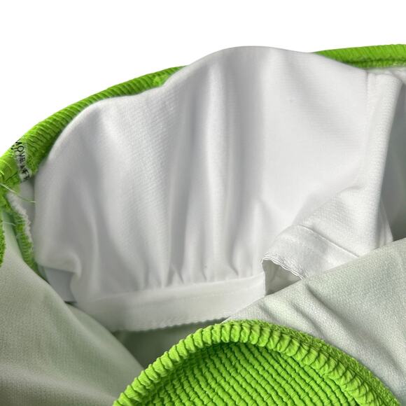 Michael MK Textured One Shoulder Cutout One Piece Swimsuit Green Women 12 NWT - Picture 8 of 9